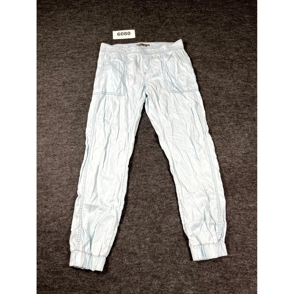 prAna Jogger Pants Womens XS Blue Lenzing Tencel Flat Front Tapered Leg Casual